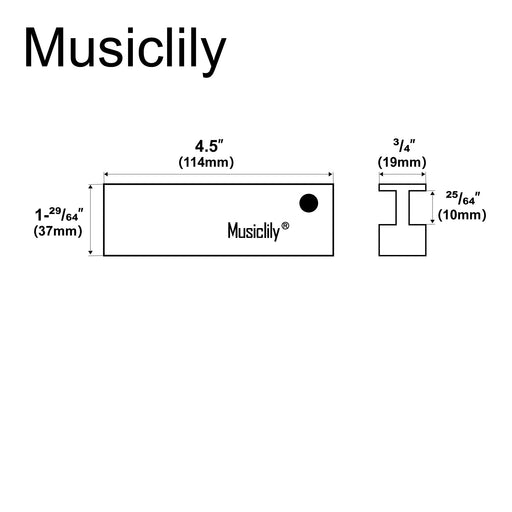 Dimensions of musiclily pro 4 5 inch aluminum fretbar understring leveler fingerboard fret sanding leveling beam file bar luthier tool for guitar bass repair and maintenance mx3200