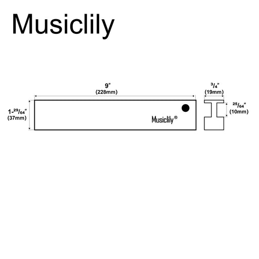 Dimensions of musiclily pro 9 inch aluminum fretbar understring leveler fingerboard fret sanding leveling beam file bar luthier tool for guitar bass repair and maintenance mx3201