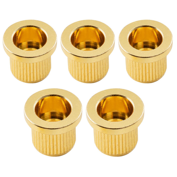 musiclily ultra 3 8 inch 9 6mm full solid brass g tlb 2 style ferrules string through body rear mount bushings for electric bass mx3207 5p, gold