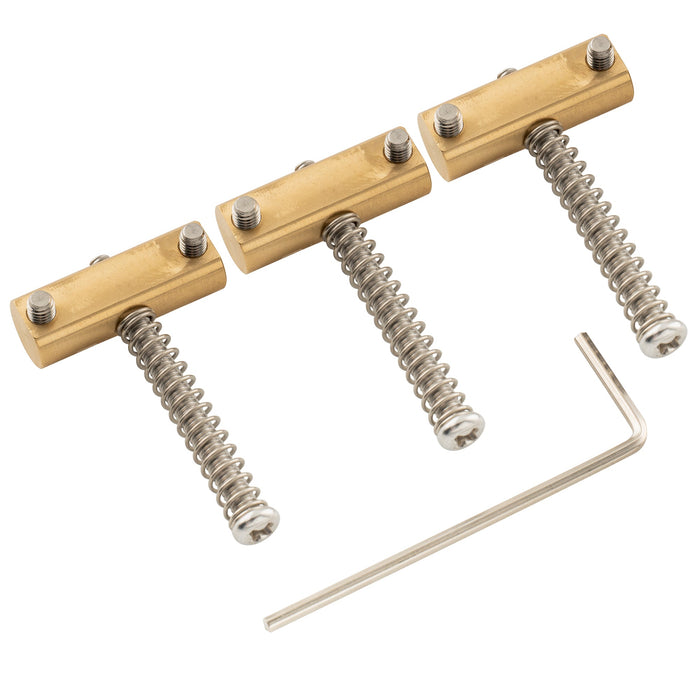 Musiclily Ultra 10,8 mm Vollmessing-Barrel-Kompensierte Sättel für Tele-Style-Elektrische Gitarre, Satz von 3