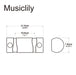 Dimensions of musiclily ultra 10 8mm wave style full solid brass barrel compensated saddles for tele style electric guitar mx3213p