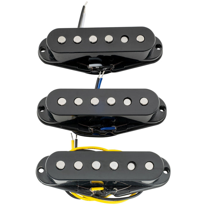 detail of musiclily pro st 60se staggered alnico 5 single coil neck middle bridge pickups set for strat style electric guitar mx3236bkmx3237bkmx3238bk