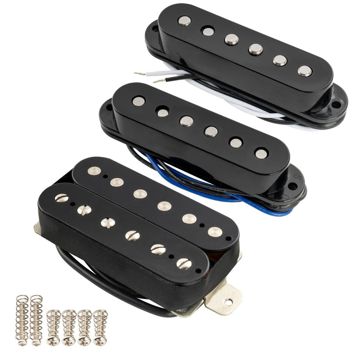 musiclily pro st 60se alnico 5 staggered single coil pickups and uncovered humbucker st hss neck middle bridge pickups set for strat style electric guitar mx3236mx3237mx3315p details