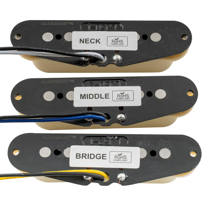 musiclily pro st 60se staggered alnico 5 single coil neck middle bridge pickups set for strat style electric guitar mx3236bkmx3237bkmx3238bk cream