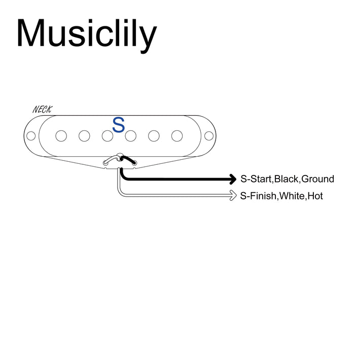 Size of musiclily pro st 60s staggered alnico 5 single coil neck pickup for strat style electric guitar mx3239mx3240mx3241p