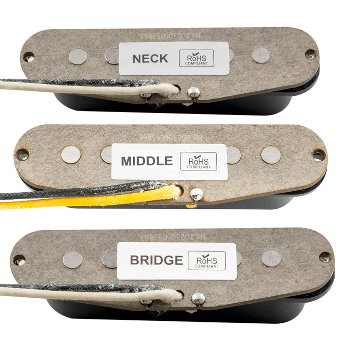 Musiclily Pro ST-60S Staggered Alnico 5 Single Coil Neck Middle Bridge Pickups Set 5.6K for Strat Style Electric Guitar Musiclily Pro