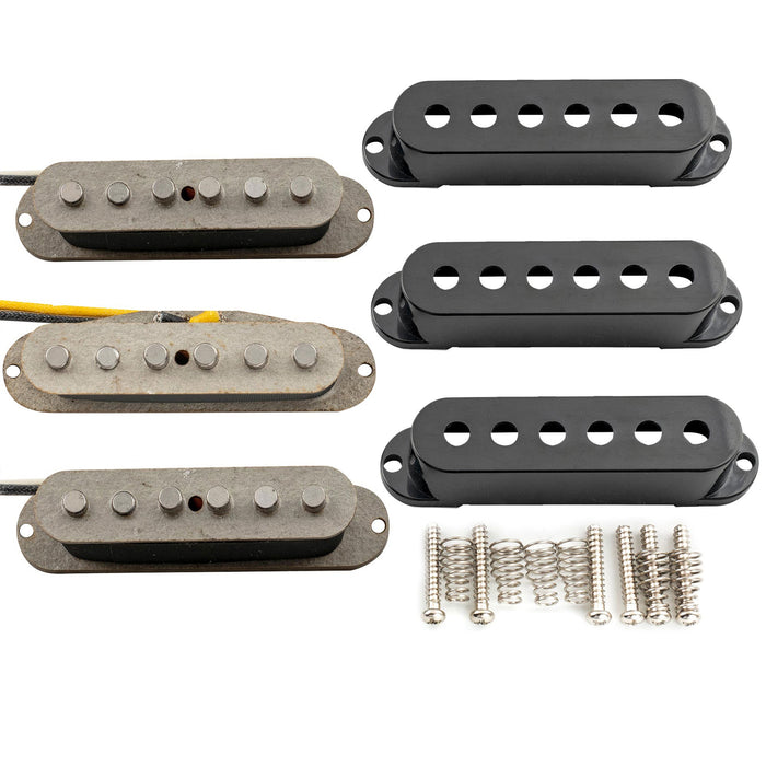 Musiclily Pro ST-60S Staggered Alnico 5 Single Coil Neck Middle Bridge Pickups Set 5.6K for Strat Style Electric Guitar Musiclily Pro