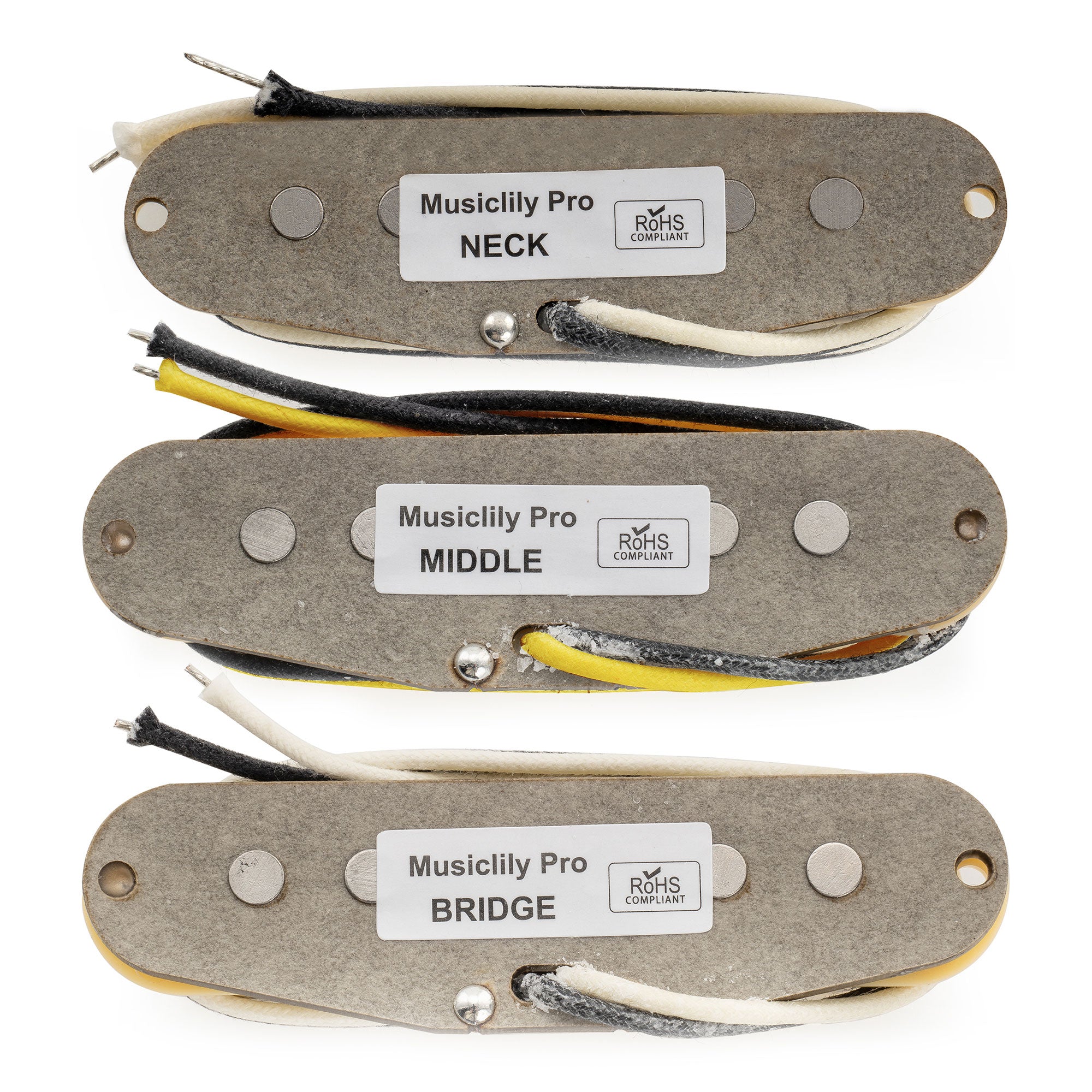 Musiclily Pro ST-60S Staggered Alnico 5 Single Coil Hals Mittel Steg Tonabnehmer Set 5.6K für Strat-Stil E-Gitarre