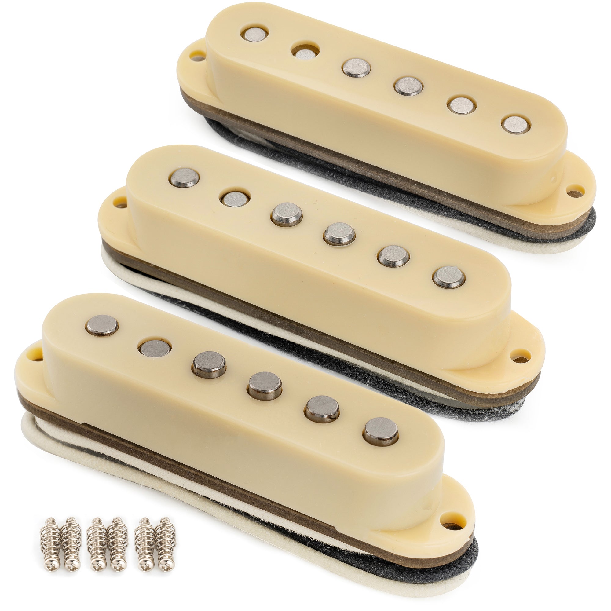 Musiclily Pro ST-60S Staggered Alnico 5 Single Coil Neck Middle Bridge Pickups Set 5.6K for Strat Style Electric Guitar Musiclily Pro