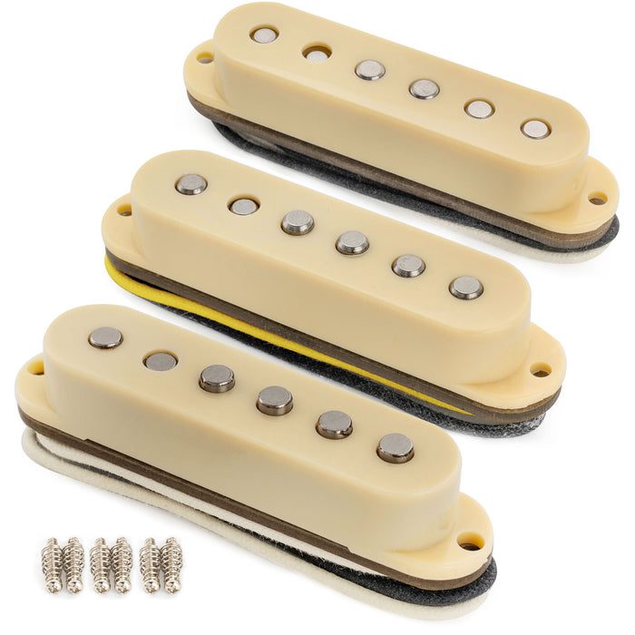 Musiclily Pro ST-60S Staggered Alnico 5 Single Coil Hals Mittel Steg Tonabnehmer Set 5.6K für Strat-Stil E-Gitarre