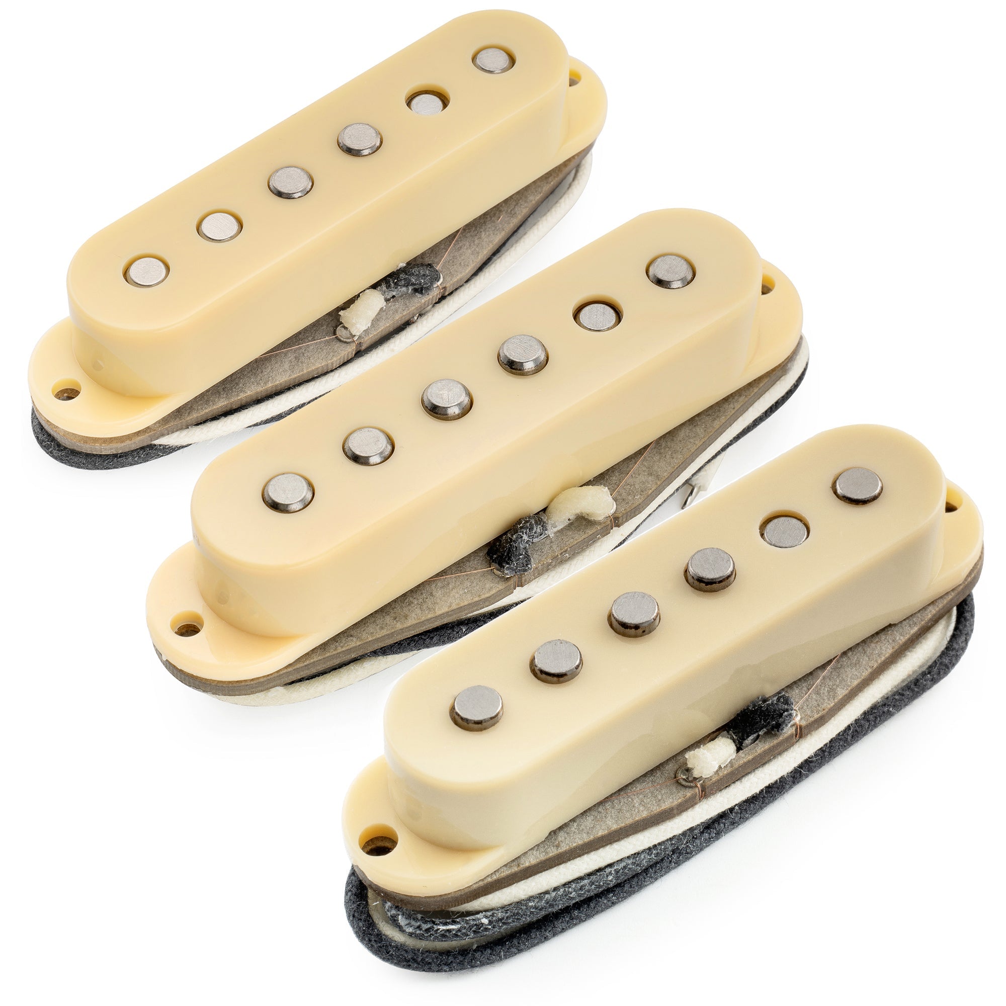 Musiclily Pro ST-60S Staggered Alnico 5 Single Coil Neck Middle Bridge Pickups Set 5.6K for Strat Style Electric Guitar Musiclily Pro