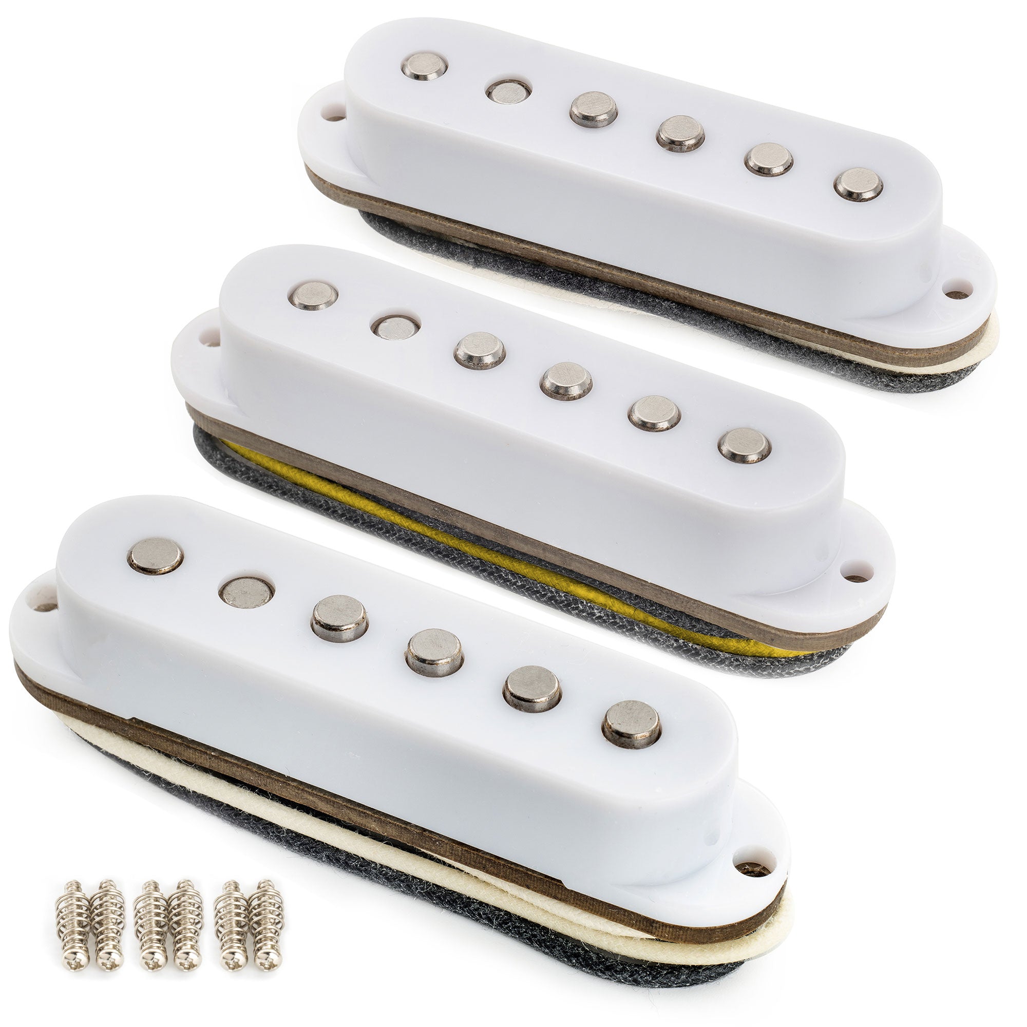 Musiclily Pro ST-60S Staggered Alnico 5 Single Coil Neck Middle Bridge Pickups Set 5.6K for Strat Style Electric Guitar Musiclily Pro