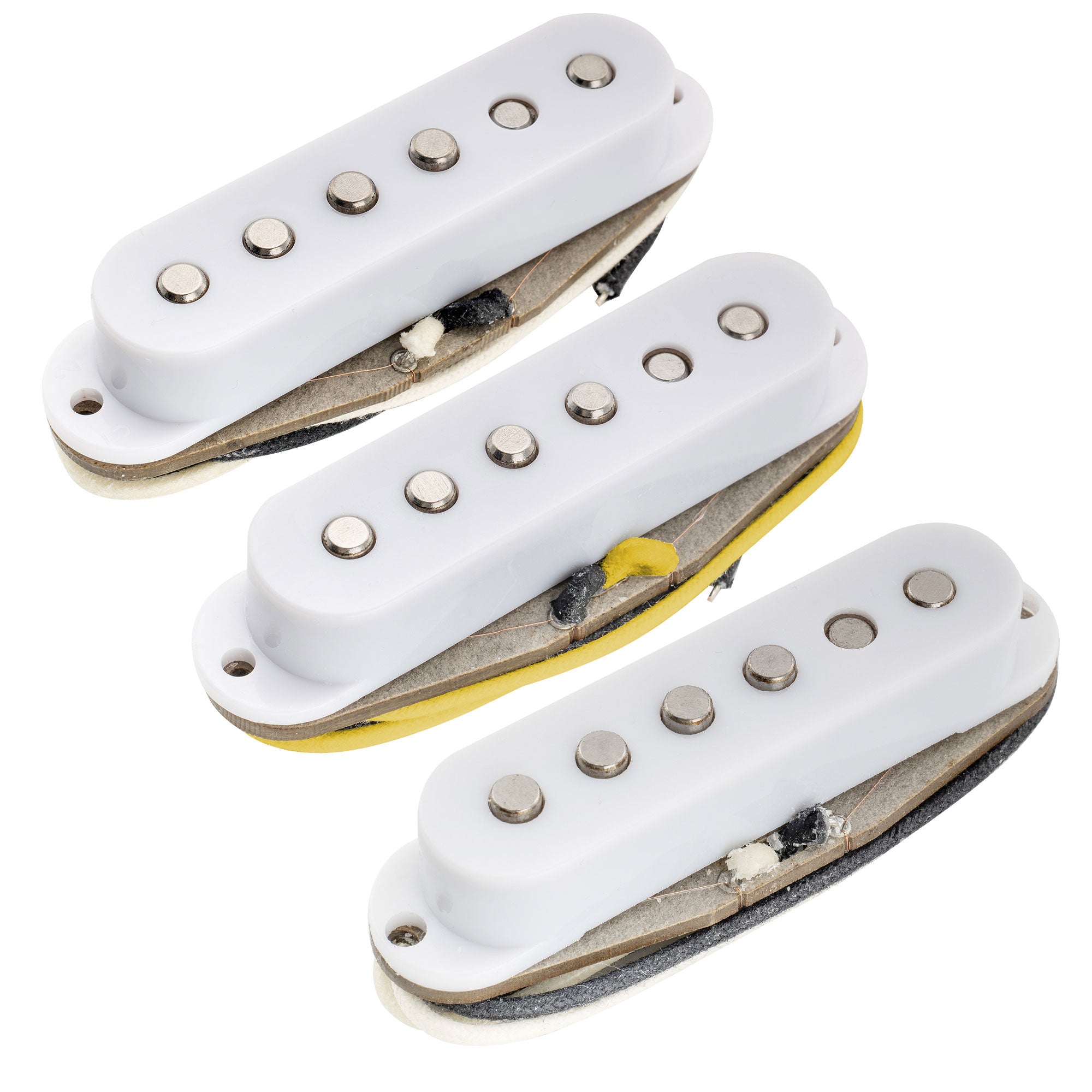 Musiclily Pro ST-60S Staggered Alnico 5 Single Coil Neck Middle Bridge Pickups Set 5.6K for Strat Style Electric Guitar Musiclily Pro