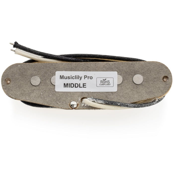 Musiclily Pro ST-60S スタッガード アルニコ5シングルコイルミドルピックアップ Stratストラトエレキギター用 ブラック