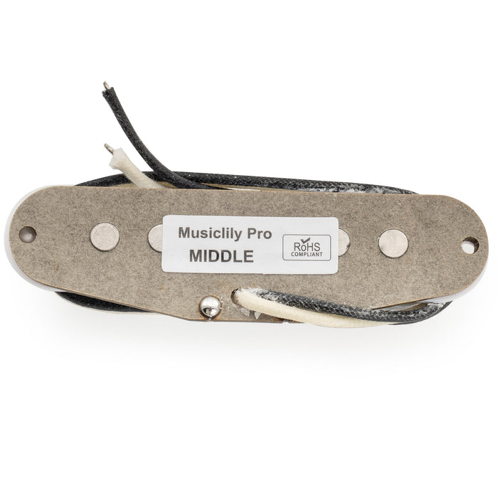 Musiclily Pro ST-60S スタッガード アルニコ5シングルコイルミドルピックアップ Stratストラトエレキギター用 ブラック