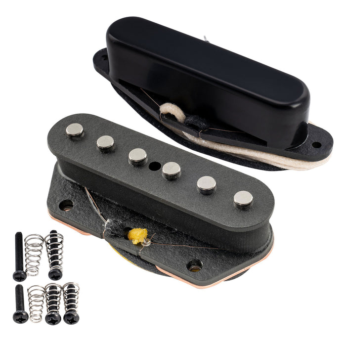 Musiclily Pro TL-50S Alnico 5 Single Coil Neck Bridge Pickups Set 8.1K/7.4K for Tele Style Electric Guitar