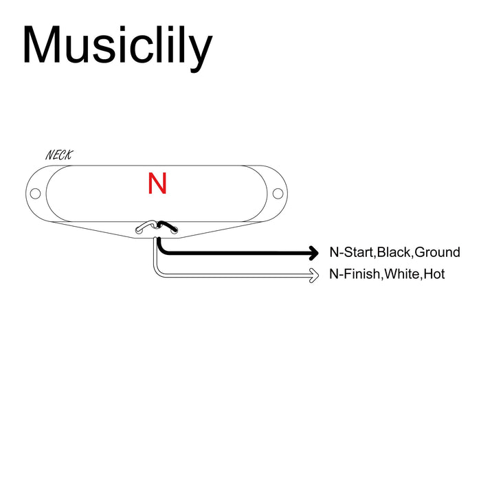 Musiclily Pro TL-50S Single Coil Neck Bridge Pickups MX3245CR MX3246BK Wiring Diagram