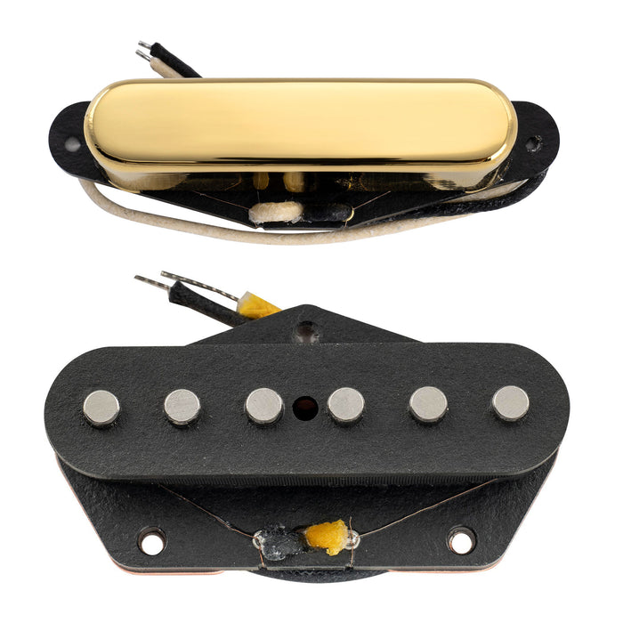 Musiclily Pro TL-50S Alnico 5 Single Coil Neck Bridge Pickups Set 8.1K/7.4K for Tele Style Electric Guitar