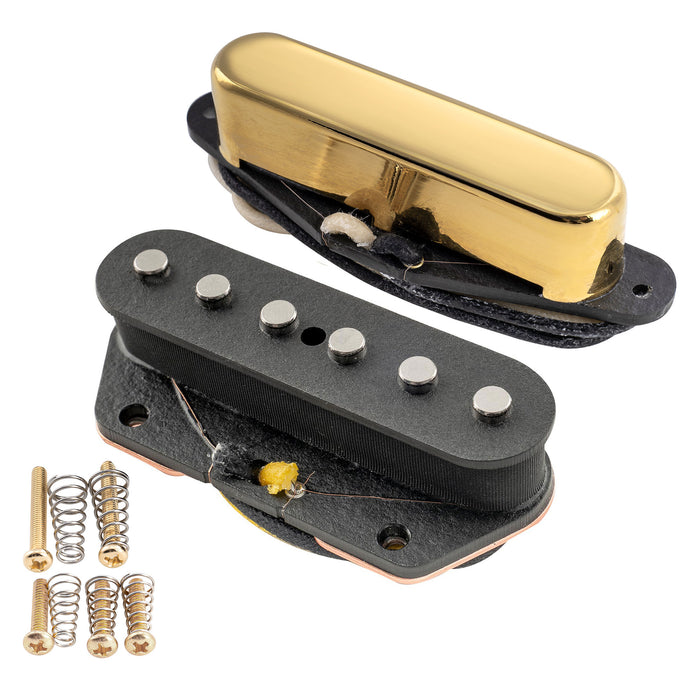 Musiclily Pro TL-50S Alnico 5 Single Coil Neck Bridge Pickups Set 8.1K/7.4K for Tele Style Electric Guitar