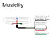 Size of musiclily pro st dpla alnico 5 rail blade single coil sized humbucker pickup 6 2k for strat style electric guitar mx3247bk
