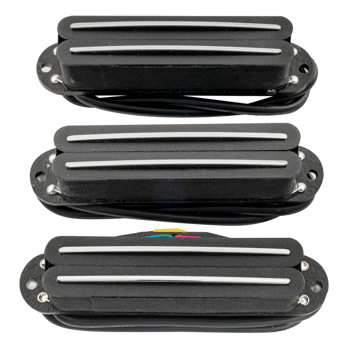 detail of musiclily pro st dpma alnico 5 rail blade single coil sized humbucker super distortion neck middle bridge pickups set for strat style electric guitar mx3247bkmx3248bkmx3249bk