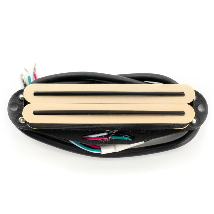 Musiclily Pro ST-DPLA アルニコ5ピックアップ デュアルホットレイル シングルコイルサイズハムバッカー 6.2K Stratストラトエレキギター用 クリームボディ クロームレール