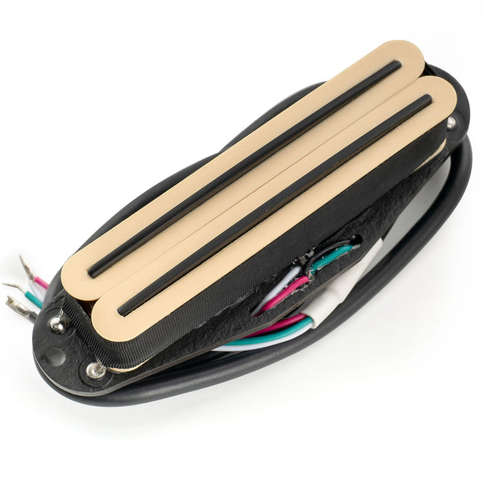 musiclily pro st dpla alnico 5 rail blade single coil sized humbucker pickup 6 2k for strat style electric guitar mx3247p cream