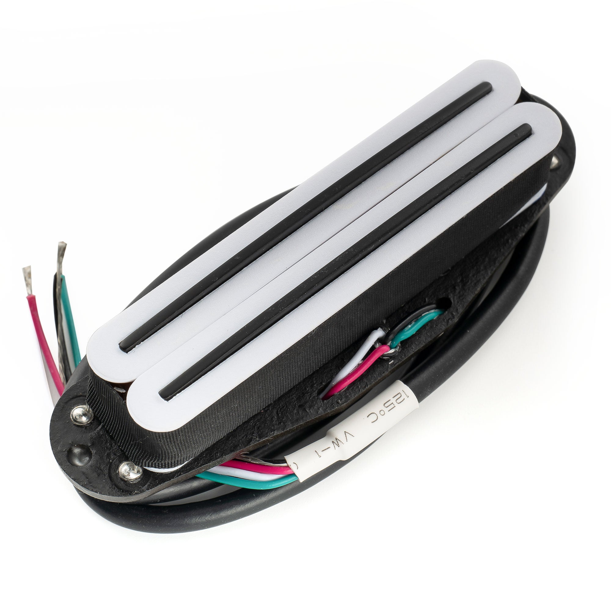 musiclily pro st dpla alnico 5 rail blade single coil sized humbucker pickup 6 2k for strat style electric guitar mx3247p, white