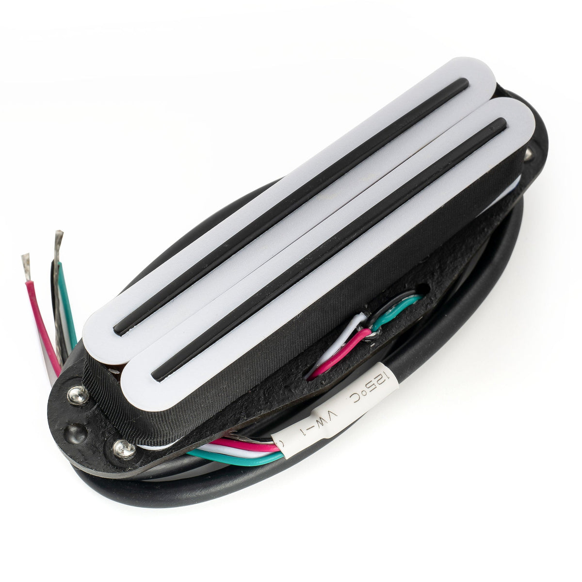 musiclily pro st dpla alnico 5 rail blade single coil sized humbucker pickup 6 2k for strat style electric guitar mx3247p, white