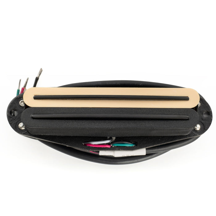 Musiclily Pro ST-DPLA アルニコ5ピックアップ デュアルホットレイル シングルコイルサイズハムバッカー 6.2K Stratストラトエレキギター用 クリームボディ クロームレール