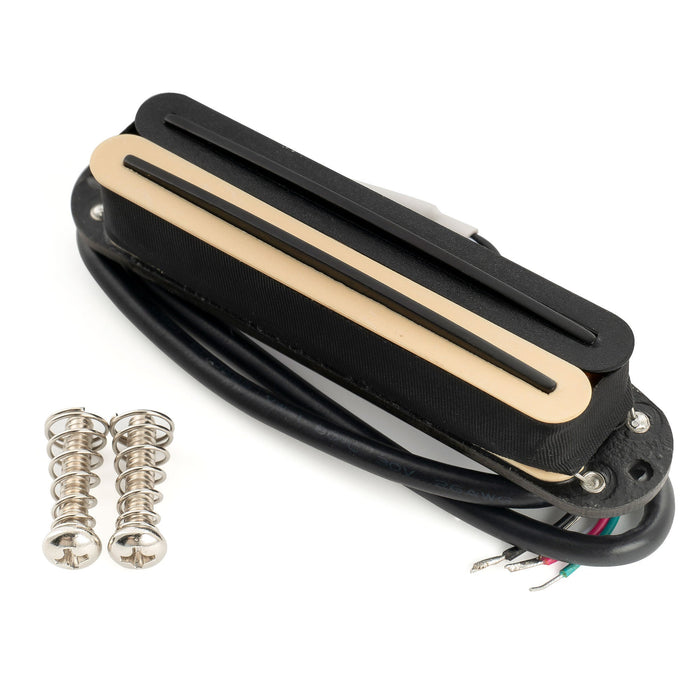 Musiclily Pro ST-DPLA アルニコ5ピックアップ デュアルホットレイル シングルコイルサイズハムバッカー 6.2K Stratストラトエレキギター用 クリームボディ クロームレール