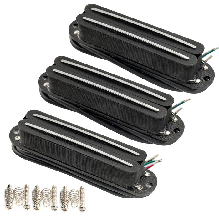 musiclily pro st dpha alnico 5 rail blade single coil sized humbucker super distortion neck middle bridge pickups set for strat style electric guitar mx3248 2mx3249p details