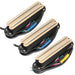musiclily pro st dpha alnico 5 rail blade single coil sized humbucker super distortion neck middle bridge pickups set for strat style electric guitar mx3248 2mx3249p cream