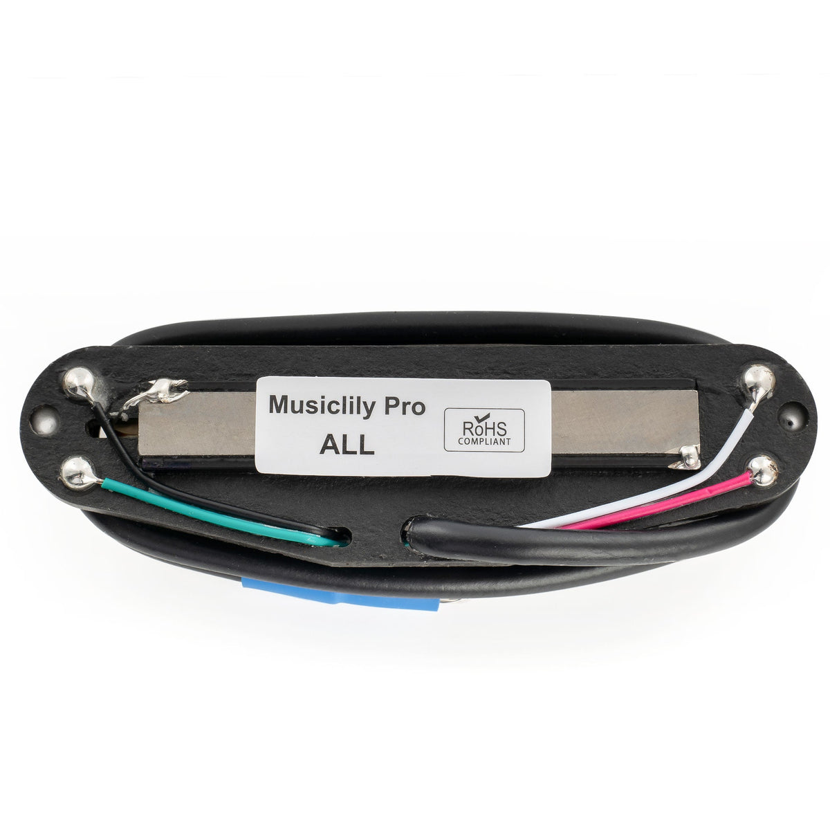 musiclily pro st dpma alnico 5 rail blade single coil sized humbucker pickup 9 2k for strat style electric guitar mx3248p, white