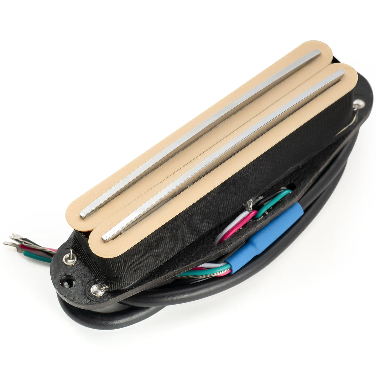 musiclily pro st dpma alnico 5 rail blade single coil sized humbucker pickup 9 2k for strat style electric guitar mx3248p cream