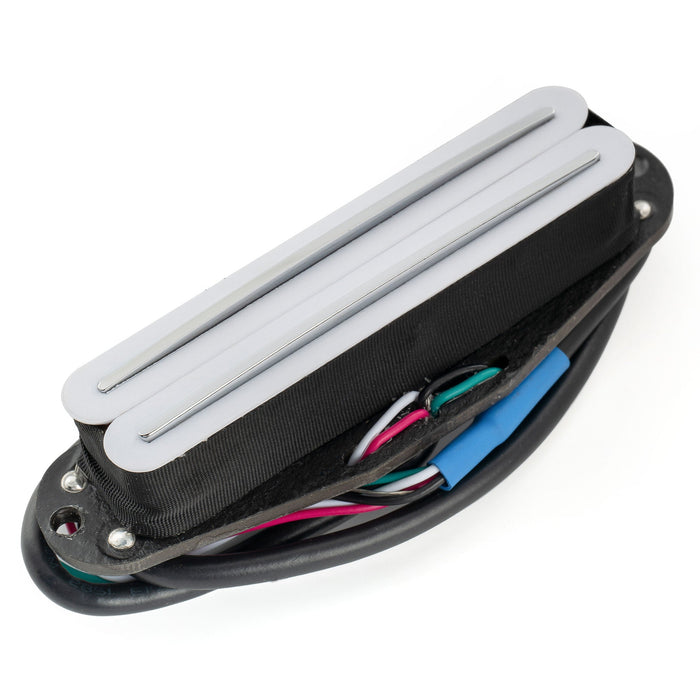 musiclily pro st dpma alnico 5 rail blade single coil sized humbucker pickup 9 2k for strat style electric guitar mx3248p, white