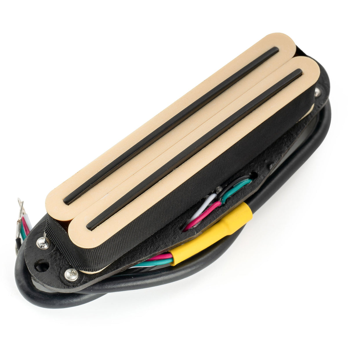 musiclily pro st dpha alnico 5 rail blade single coil sized humbucker pickup 13 2k super distortion for strat style electric guitar mx3249p cream