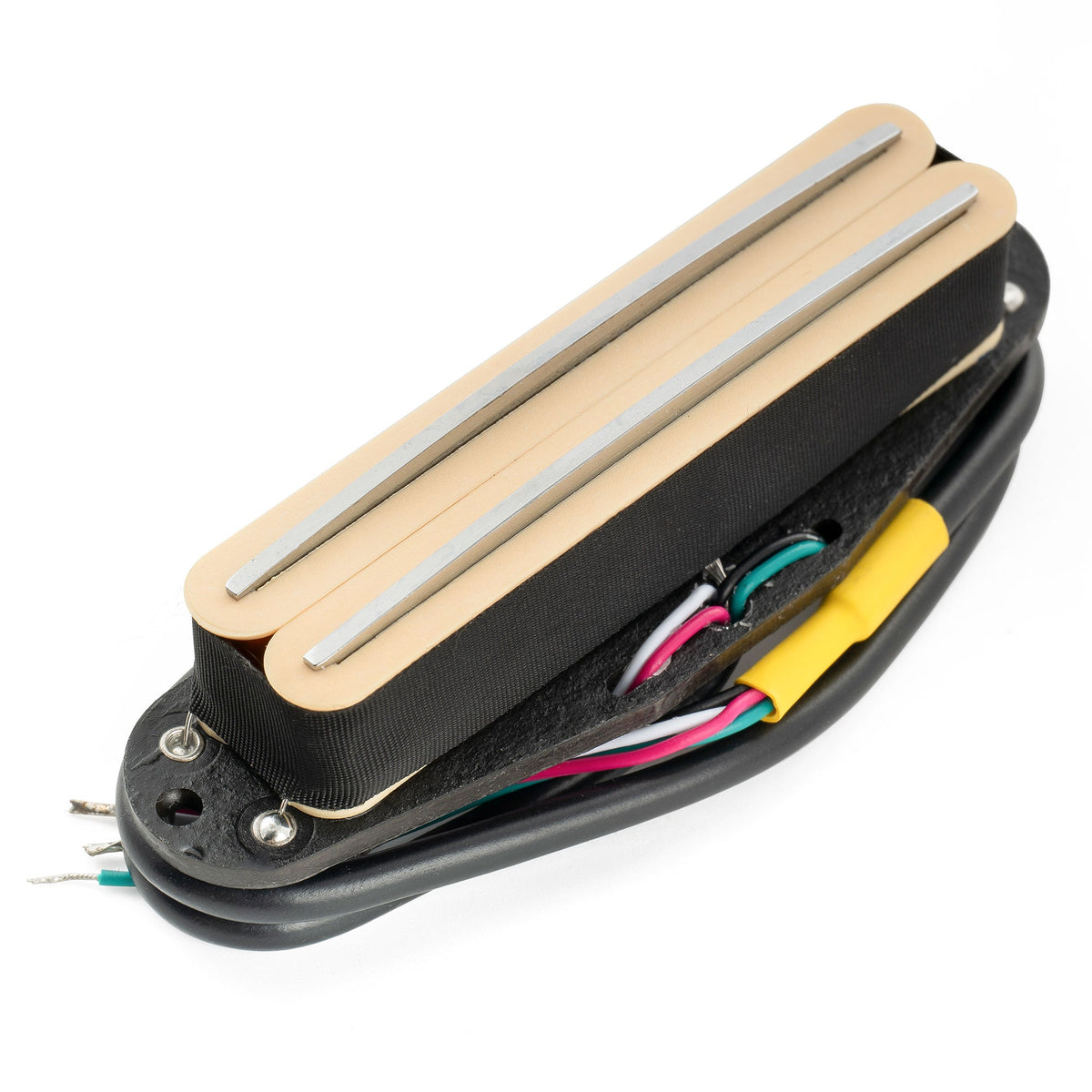 musiclily pro st dpha alnico 5 rail blade single coil sized humbucker pickup 13 2k super distortion for strat style electric guitar mx3249p cream