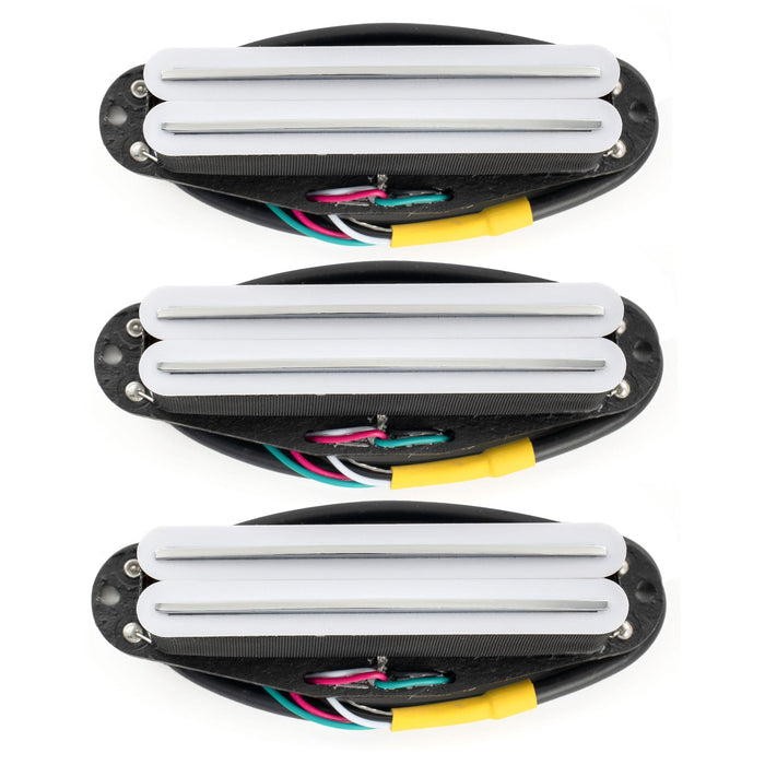 Musiclily Pro ST-DPHA Alnico 5 Rail Blade Single Coil Sized Humbucker Pickups Set 13.6K Super Distortion for Strat Style Electric Guitar (Set of 3)