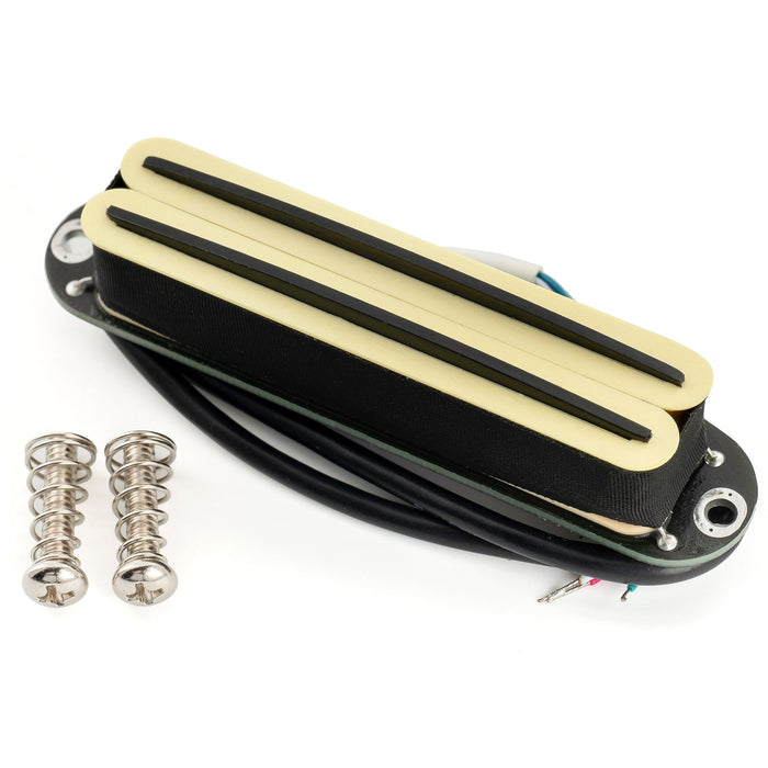 Musiclily Pro ST-DPLC セラミックピックアップ デュアルホットレイル シングルコイルサイズハムバッカー 6.2K Stratストラトエレキギター用 クリームボディ クロームレール