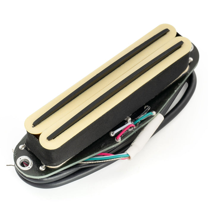 musiclily pro st dplc ceramic rail blade single coil sized humbucker pickup 6 2k for strat style electric guitar mx3250p cream