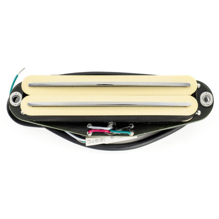 detail of musiclily pro st dplc ceramic rail blade single coil sized humbucker pickup 6 2k for strat style electric guitar mx3250p