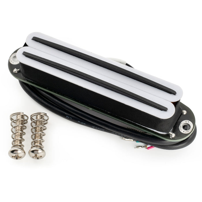 Musiclily Pro ST-DPLC セラミックピックアップ デュアルホットレイル シングルコイルサイズハムバッカー 6.2K Stratストラトエレキギター用 クリームボディ クロームレール