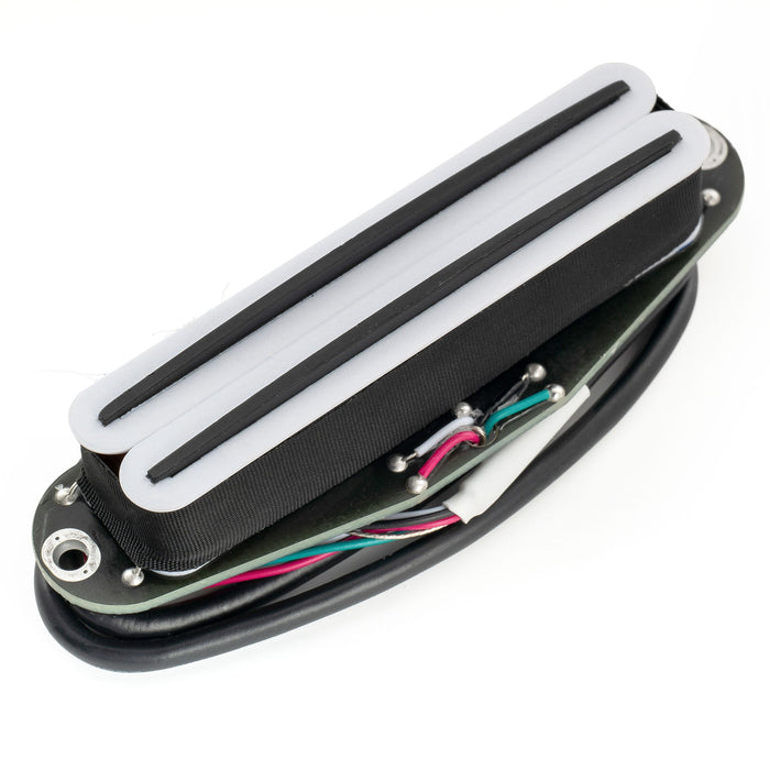 musiclily pro st dplc ceramic rail blade single coil sized humbucker pickup 6 2k for strat style electric guitar mx3250p, white