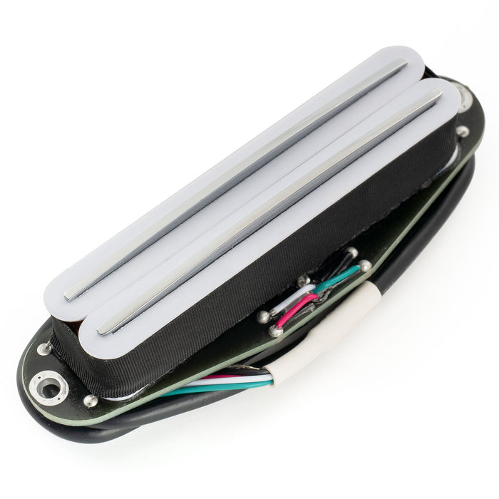 musiclily pro st dplc ceramic rail blade single coil sized humbucker pickup 6 2k for strat style electric guitar mx3250p, white