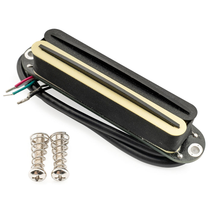 Musiclily Pro ST-DPLC セラミックピックアップ デュアルホットレイル シングルコイルサイズハムバッカー 6.2K Stratストラトエレキギター用 クリームボディ クロームレール