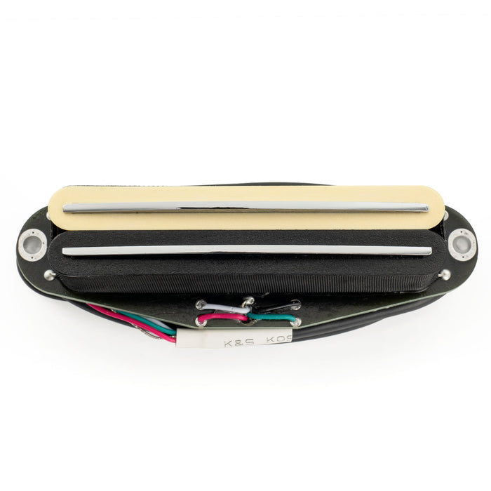 Musiclily Pro ST-DPLC セラミックピックアップ デュアルホットレイル シングルコイルサイズハムバッカー 6.2K Stratストラトエレキギター用 クリームボディ クロームレール