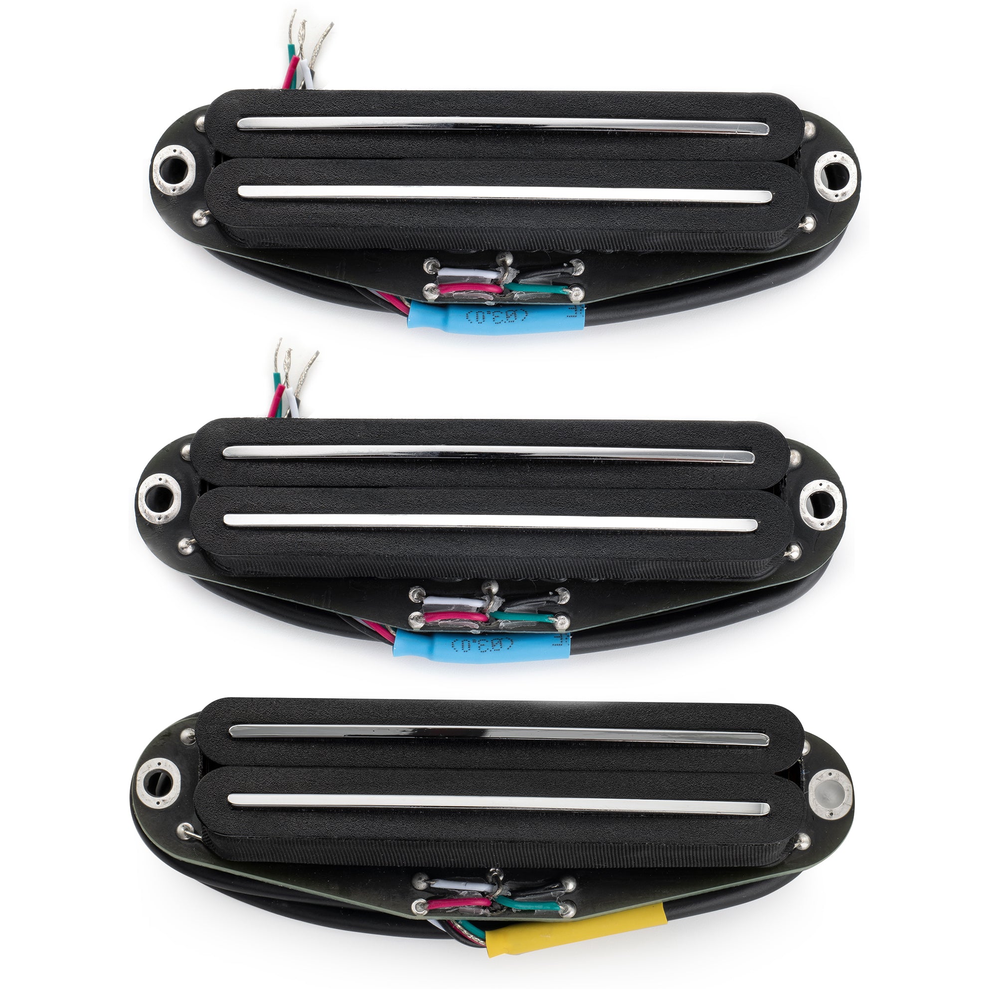 detail of musiclily pro st dphc ceramic rail blade single coil sized humbucker super distortion neck middle bridge pickups set for strat style electric guitar mx3251 2mx3252p