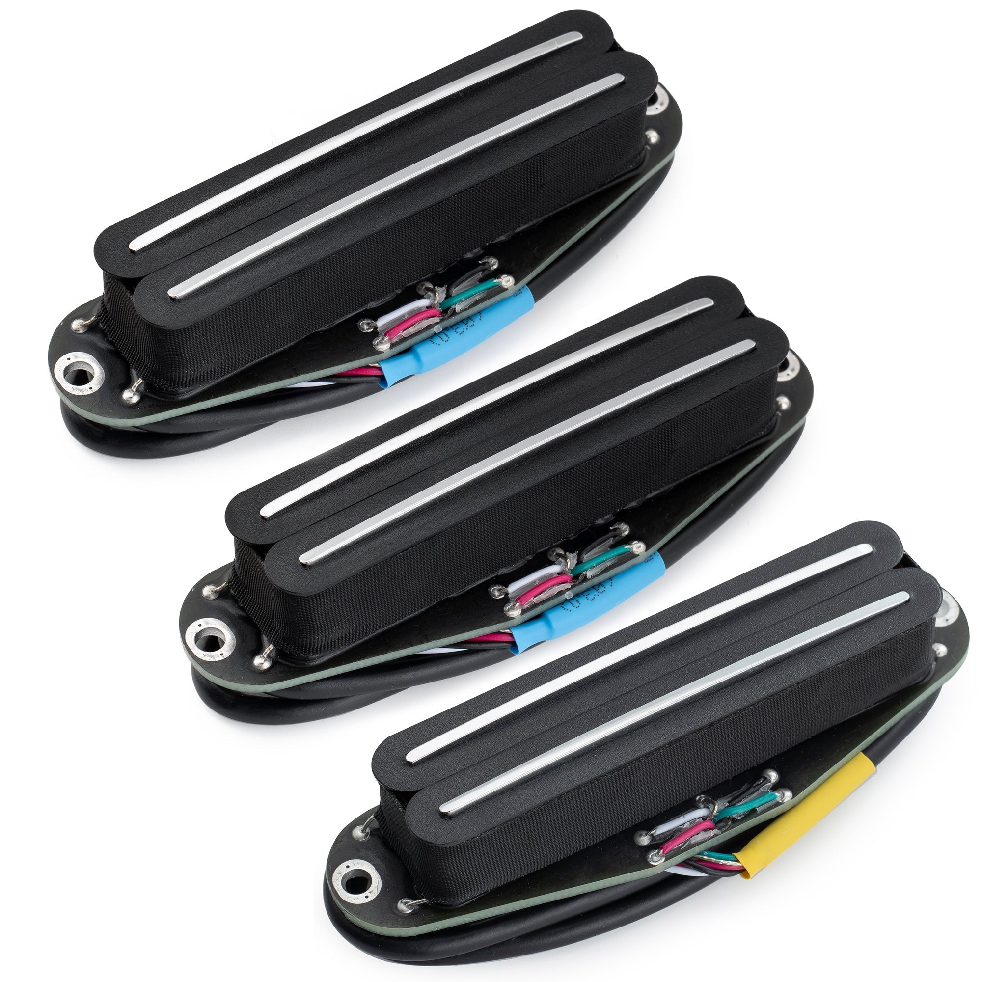 musiclily pro st dphc ceramic rail blade single coil sized humbucker super distortion neck middle bridge pickups set for strat style electric guitar mx3251 2mx3252p