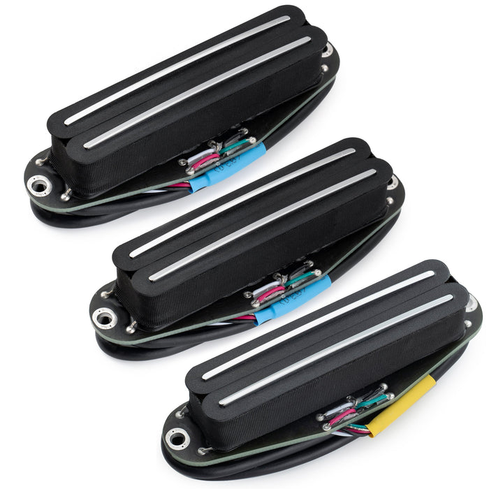 musiclily pro st dphc ceramic rail blade single coil sized humbucker super distortion neck middle bridge pickups set for strat style electric guitar mx3251 2mx3252p